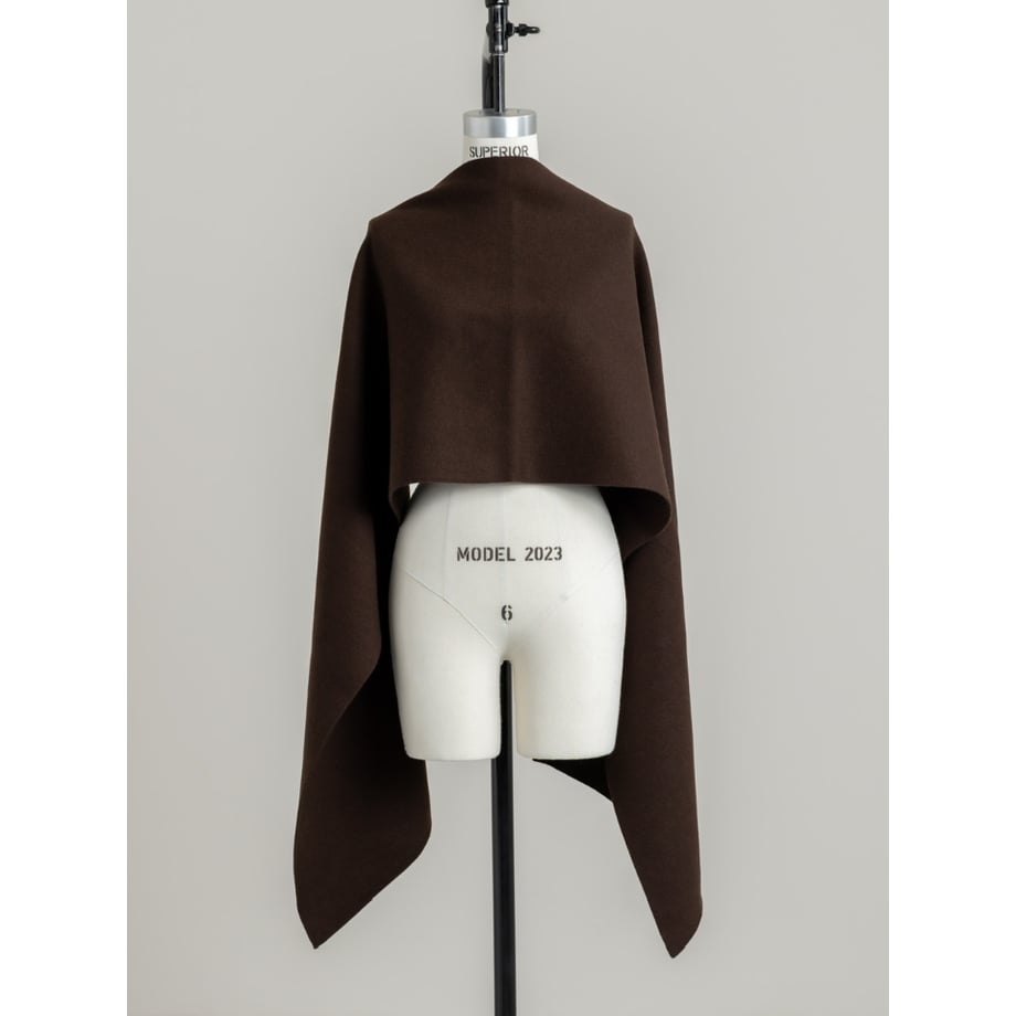 KNIT WIDE STOLE/Brown