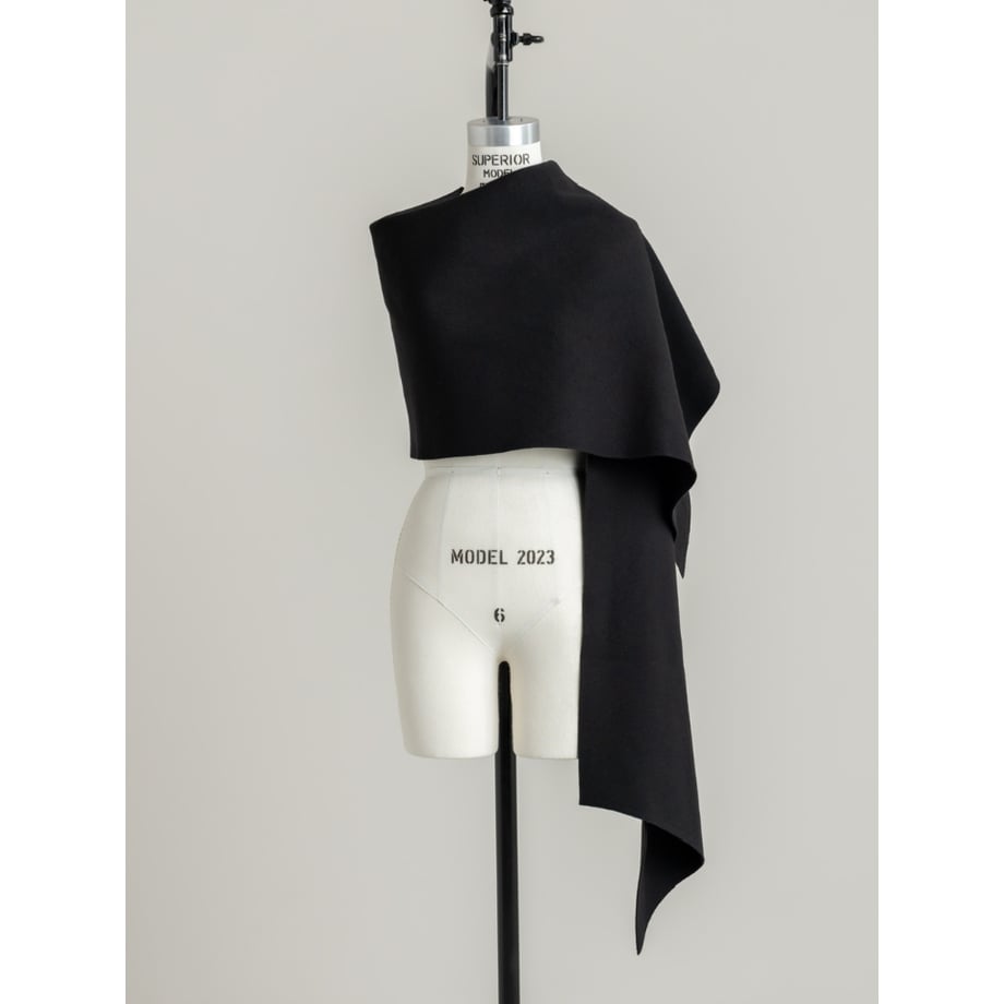 KNIT WIDE STOLE/Black